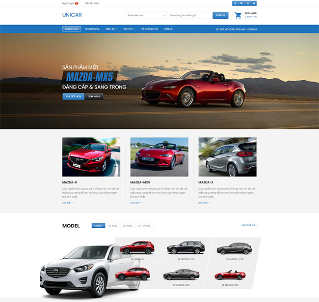 Thiết kế website bán ô tô đẹp, sang trọng Xây dựng cấu trúc thiết kế website bán ô tô
