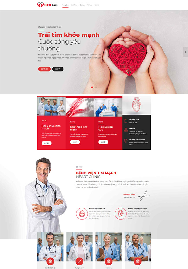 Mẫu thiết kế website bệnh viện tim mạch