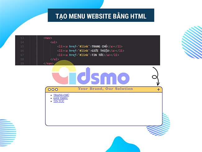 thiết kế website bằng html tạo menu website bằng html